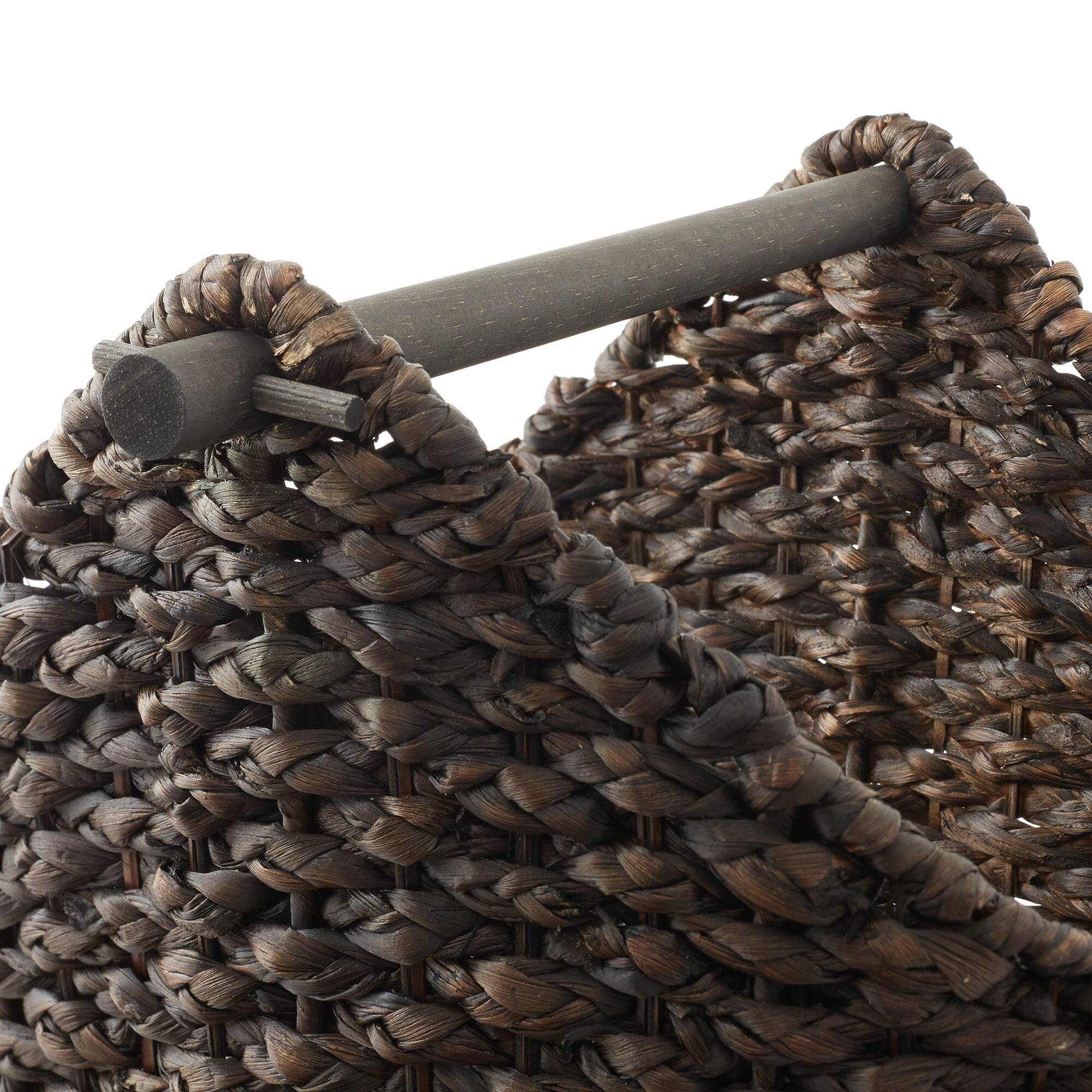 Alt View 4. Casafield - Toilet Paper Roll Holder Storage Basket - Hyacinth Wicker Bathroom Tissue Bin - Espresso.