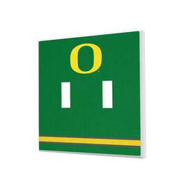 Keyscaper - Oregon Ducks Stripe Design Double Toggle Light Switch Plate - Multicolor