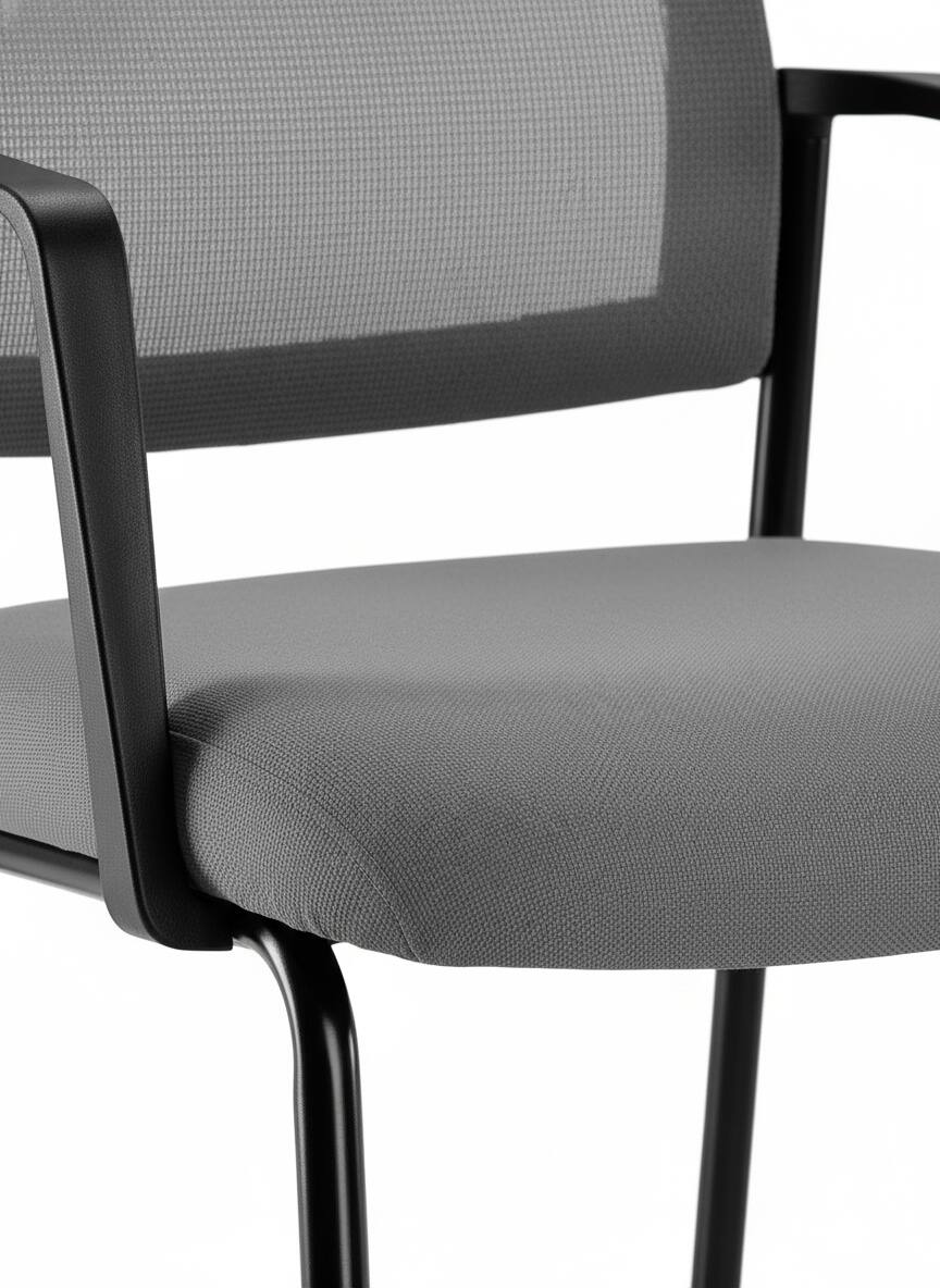 Alt View 5. AOITUN - Mesh Guest Chair with Arms, Stacking Reception Chair for Office Waiting Room, Breathable Back, Black Metal Frame - Gray.
