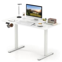 Costway - 48" x 24" Electric Standing Desk with LED Display 2 Memory Height Settings for Home - White