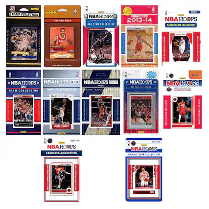 Sure, here is the corrected and grouped text from the image:
---
**Panini Team Collection**
- **2020-21 NBA Hoops**
- Team Collection
- 18 NBA Hoops
- 18+17 NBA Hoops
- 17 NBA Hoops
- 16 NBA Hoops
- 15+16 NBA Hoops
- 14 NBA Hoops
- 13 NBA Hoops
- 12 NBA Hoops
- 11 NBA Hoops
- 10 NBA Hoops
- 9 NBA Hoops
- 8 NBA Hoops
- 7 NBA Hoops
- 6 NBA Hoops
- 5 NBA Hoops
- 4 NBA Hoops
- 3 NBA Hoops
- 2 NBA Hoops
- 1 NBA Hoops
- **2021-22 NBA Hoops**
- Team Collection
- 18 NBA Hoops
- 17 NBA Hoops
- 16 NBA Hoops
- 15+16 NBA Hoops
- 14 NBA Hoops
- 13 NBA Hoops
- 12 NBA Hoops
- 11 NBA Hoops
- 10 NBA Hoops
- 9 NBA Hoops
- 8 NBA Hoops
- 7 NBA Hoops
- 6 NBA Hoops
- 5 NBA Hoops
- 4 NBA Hoops
- 3 NBA Hoops
- 2 NBA Hoops
- 1 NBA Hoops
- **2022-23 NBA Hoops**
- Team Collection
- 18 NBA Hoops
- 17 NBA Hoops
- 16 NBA Hoops
- 15+16 NBA Hoops
- 14 NBA Hoops
- 13 NBA Hoops
- 12 NBA Hoops
- 11 NBA Hoops
- 10 NBA Hoops
- 9 NBA Hoops
- 8 NBA Hoops
- 7 NBA Hoops
- 6 NBA Ho