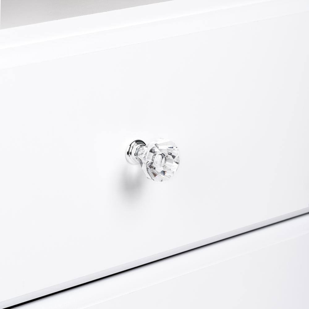 Back. Prepac - Astrid 4-Drawer Dresser, Crystal White - White.