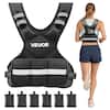 Front. VEVOR - Adjustable Weighted Vest, 4-10 lbs Comfortable X-Shape Body Weight Vest Set with 6 Weight Packs and Reflective Stripe - Black.