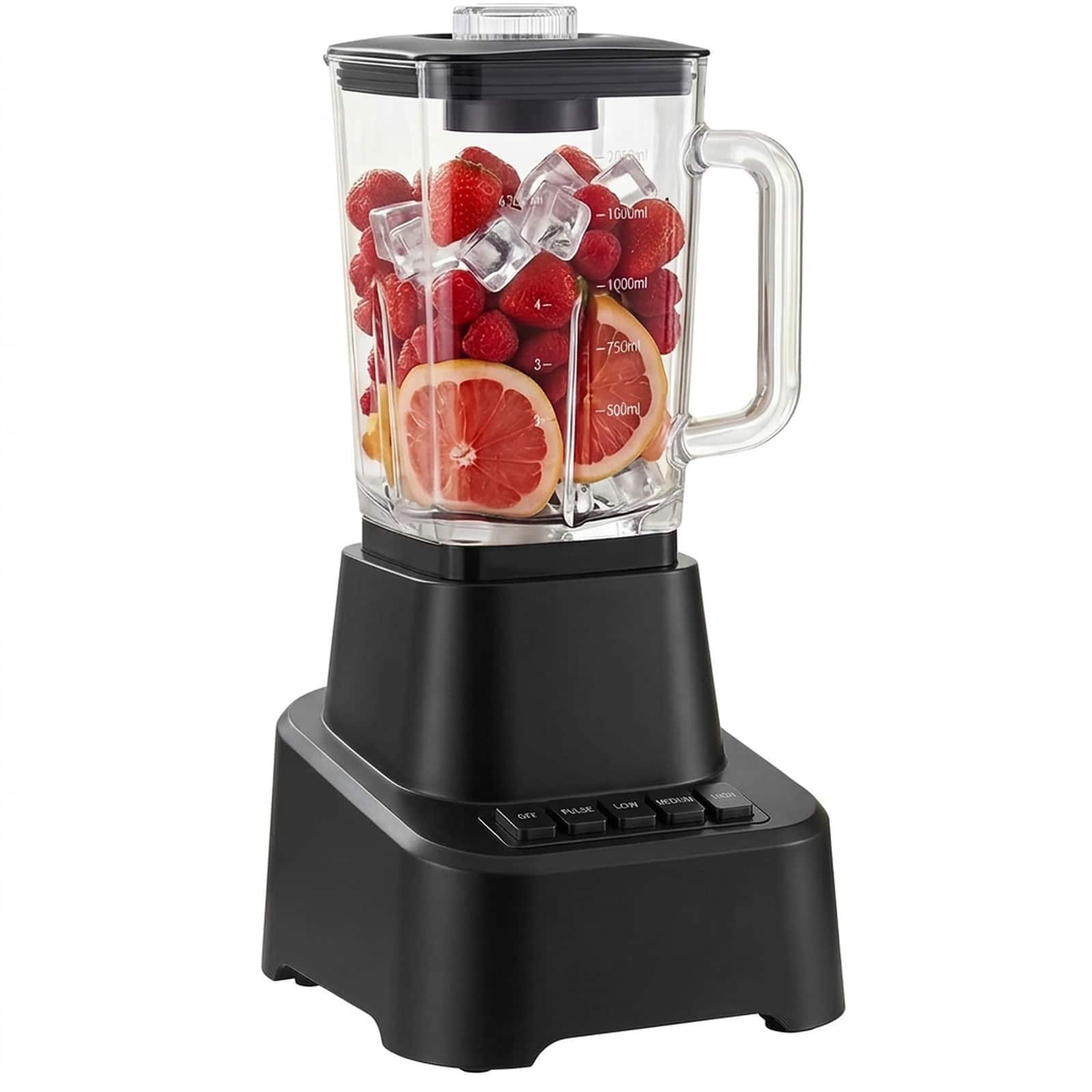 Sweetcrispy - 54 oz Professional Food Processing Blender, 4-Speed Countertop Blender for Milkshake, Frozen Drinks, Smoothies - Black