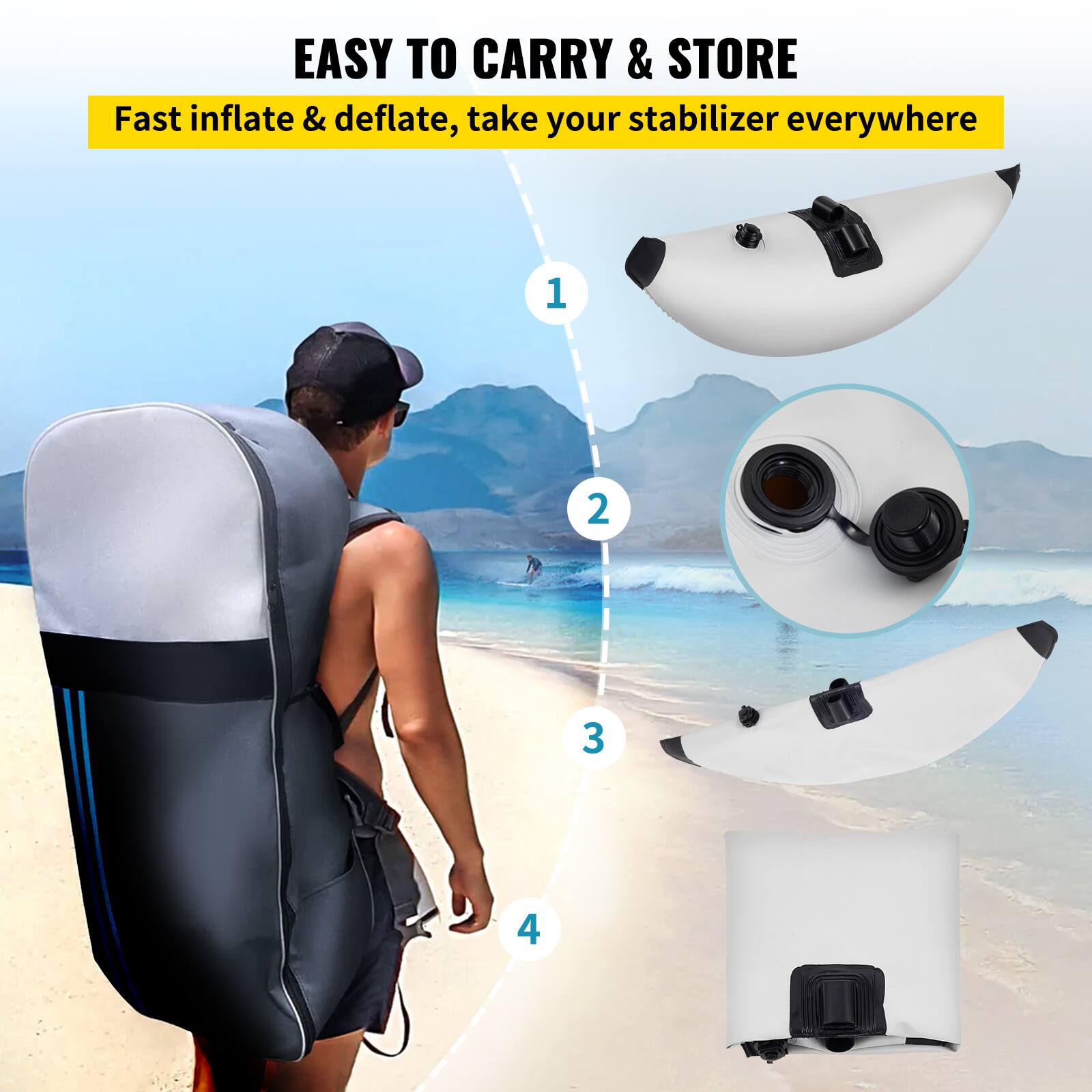 EASY TO CARRY & STORE  
Fast inflate & deflate, take your stabilizer everywhere