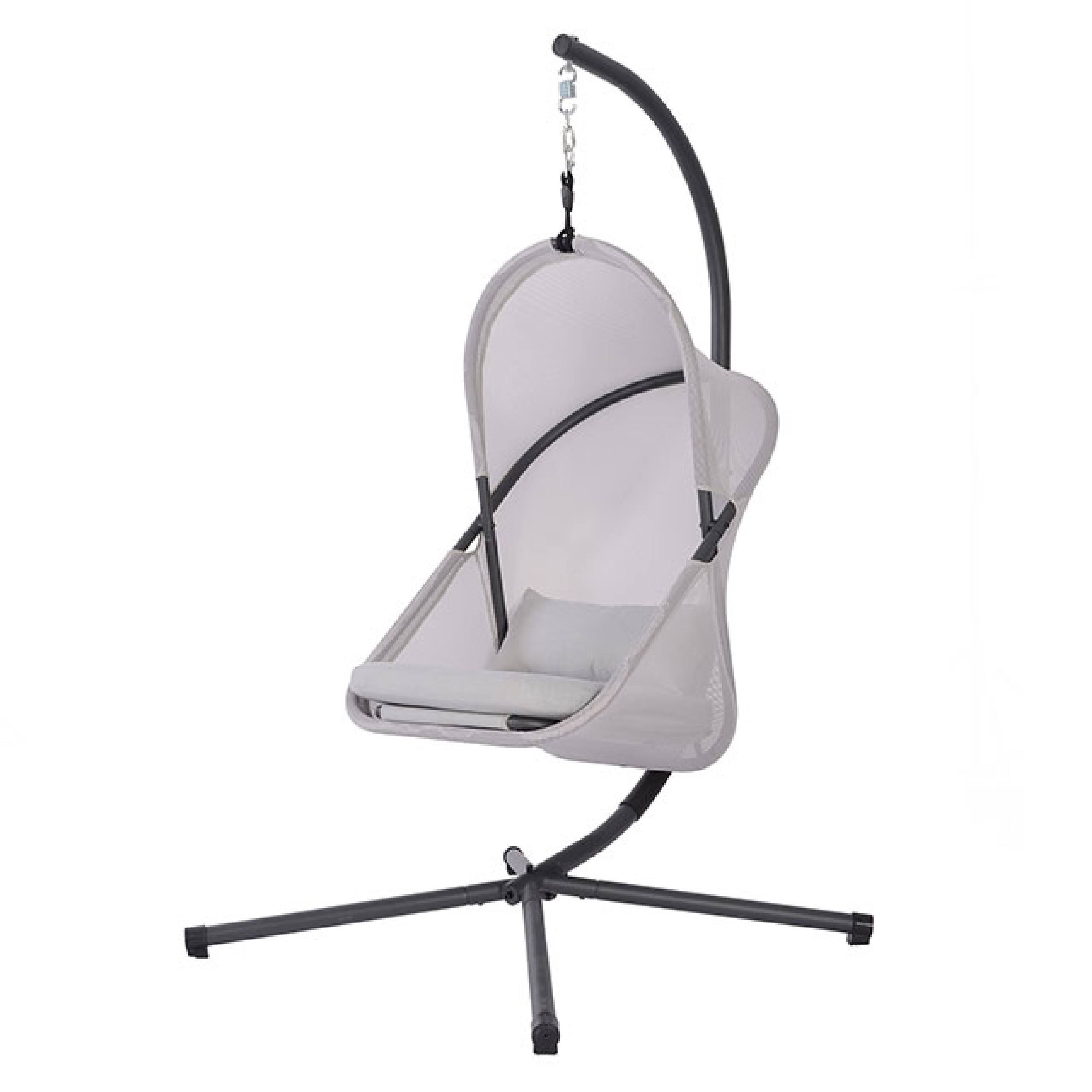 Alt View 1. Manhattan Lane - Cery Outdoor Egg Swing Chair, Foldable Stand - Black.