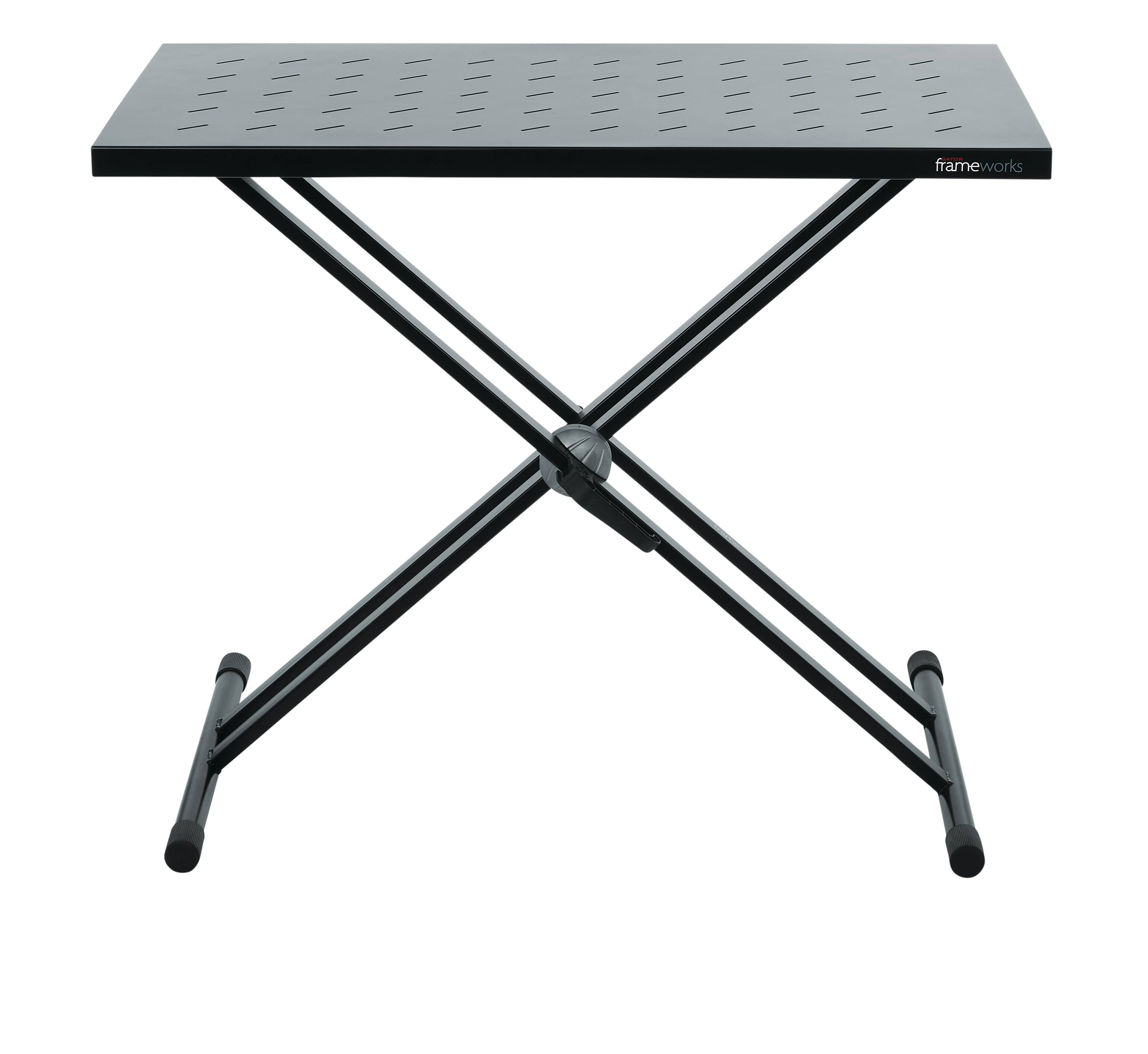 Front. Gator Frameworks - Utility Table Top with Double-X Stand, with Rubberized Leveling Foot and Numerous Levels of Adjustability.