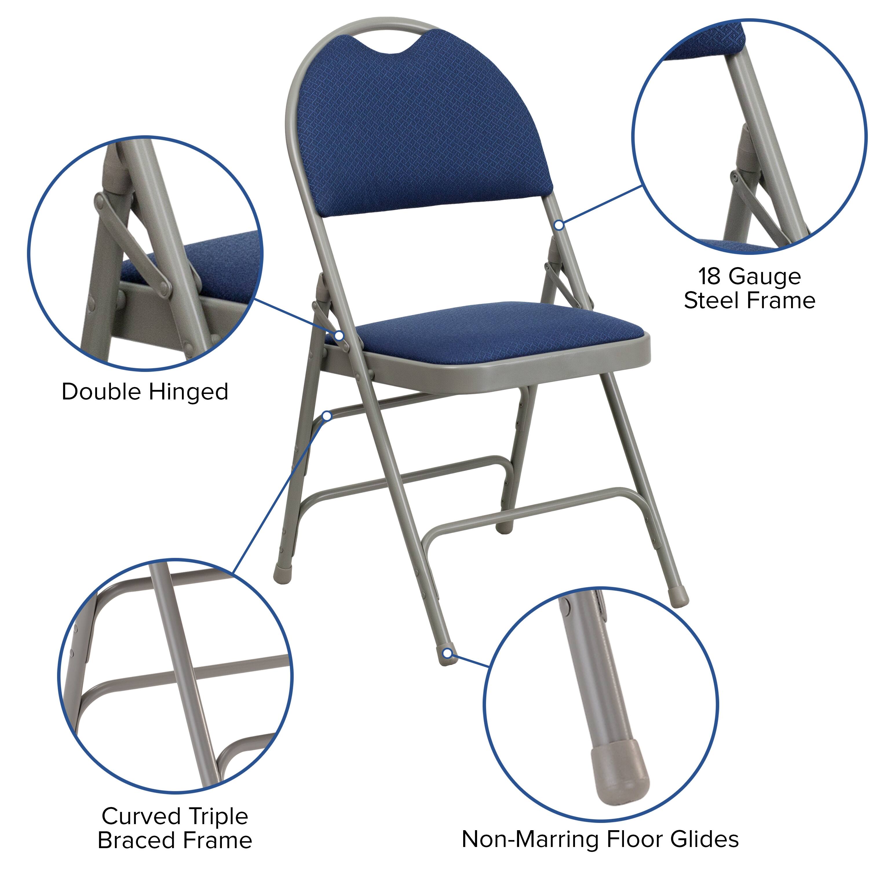 18 Gauge Steel Frame Double Hinged Curved Triple Braced Frame Non-Marring Floor Glides