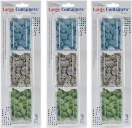 Elizabeth Ward Bead Storage Solutions 3 Piece Craft Supplies Containers, Large