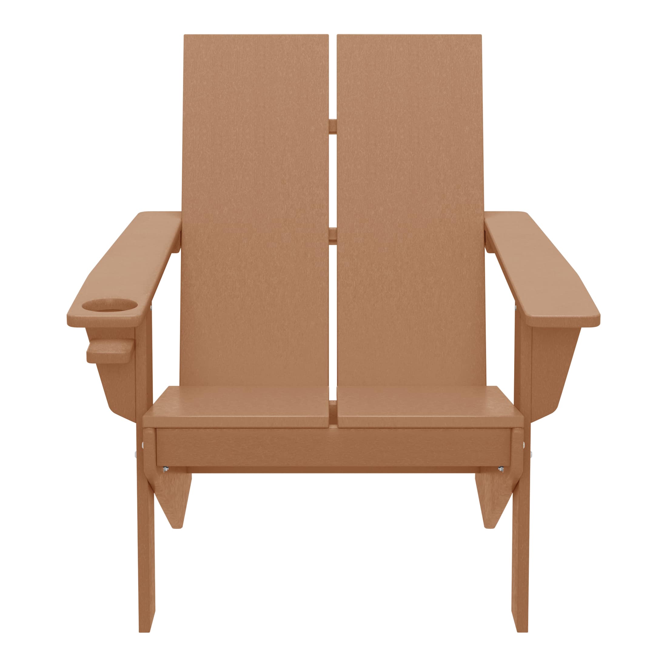 WestinTrends - Riviera Outdoor HDPE Modern Adirondack Chair with Cup Holder - Teak price history on PriceWatchPro