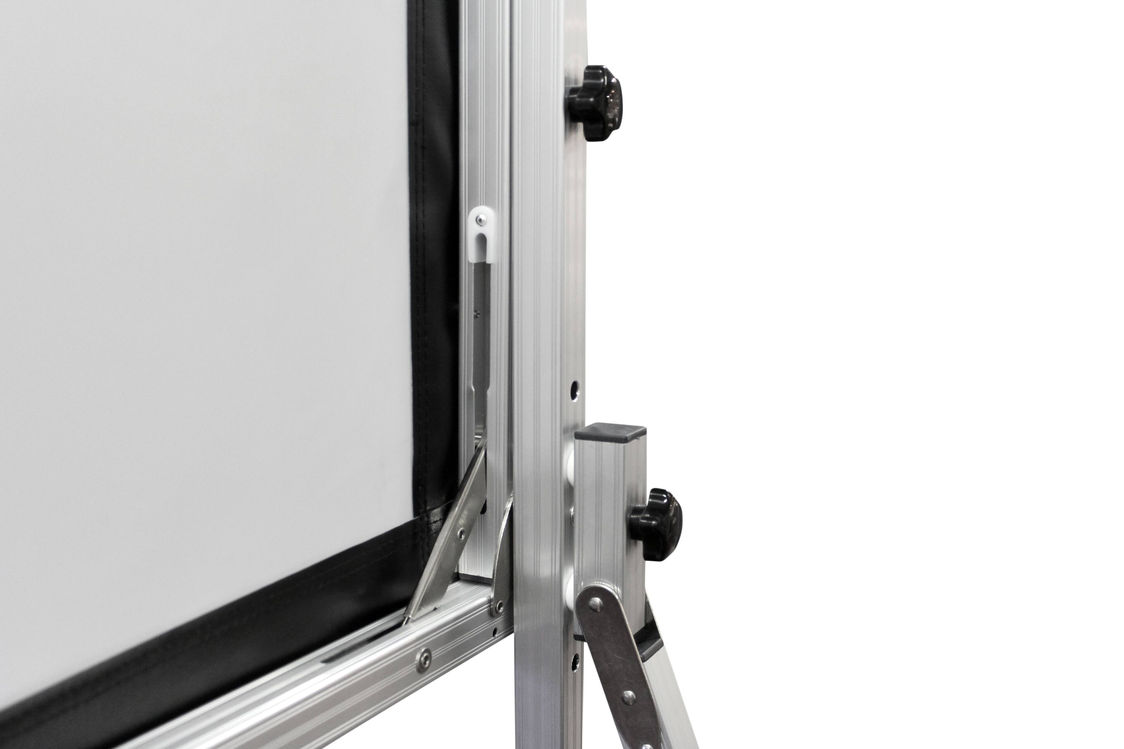 Alt View 1. Elite Screens - Yard Master 2 WraithVeil® Dual Front/Rear Projection Portable Folding-Frame Outdoor Screen, 150" Diag,16:9,OMS150H2-DUAL - Black trim/silver frame.