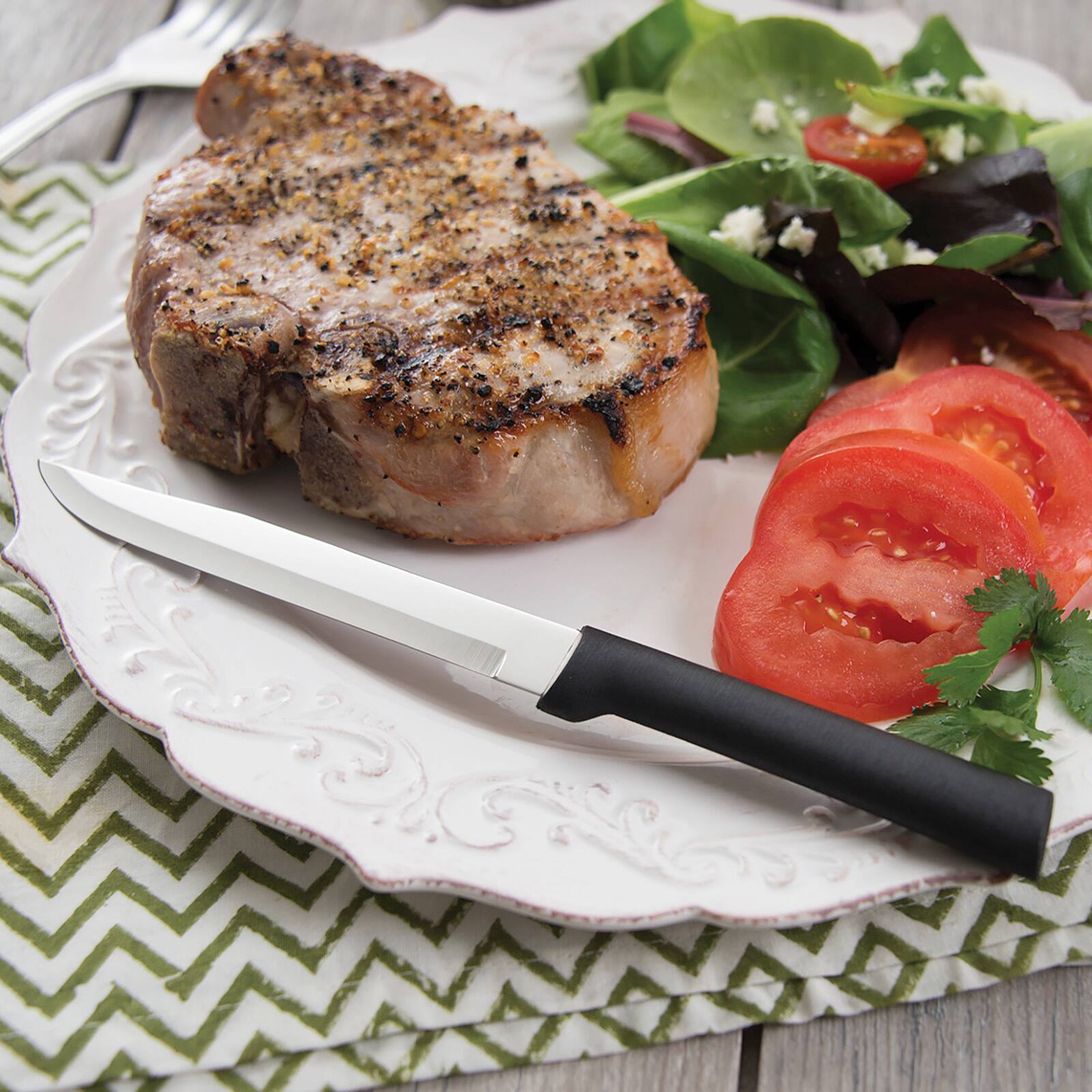 Alt View 1. Rada - Cutlery 4.875-Inch Utility/Steak Knife Set of 2, Black Handles & Quick Edge Knife Sharpener - Black.