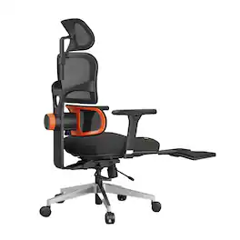 Newtral - NT002 Ergonomic Dual Back Office Chair with Korea Filo Mesh, Fully Adaptive Lumbar Support, 4D Armrests, and Footrest - Black