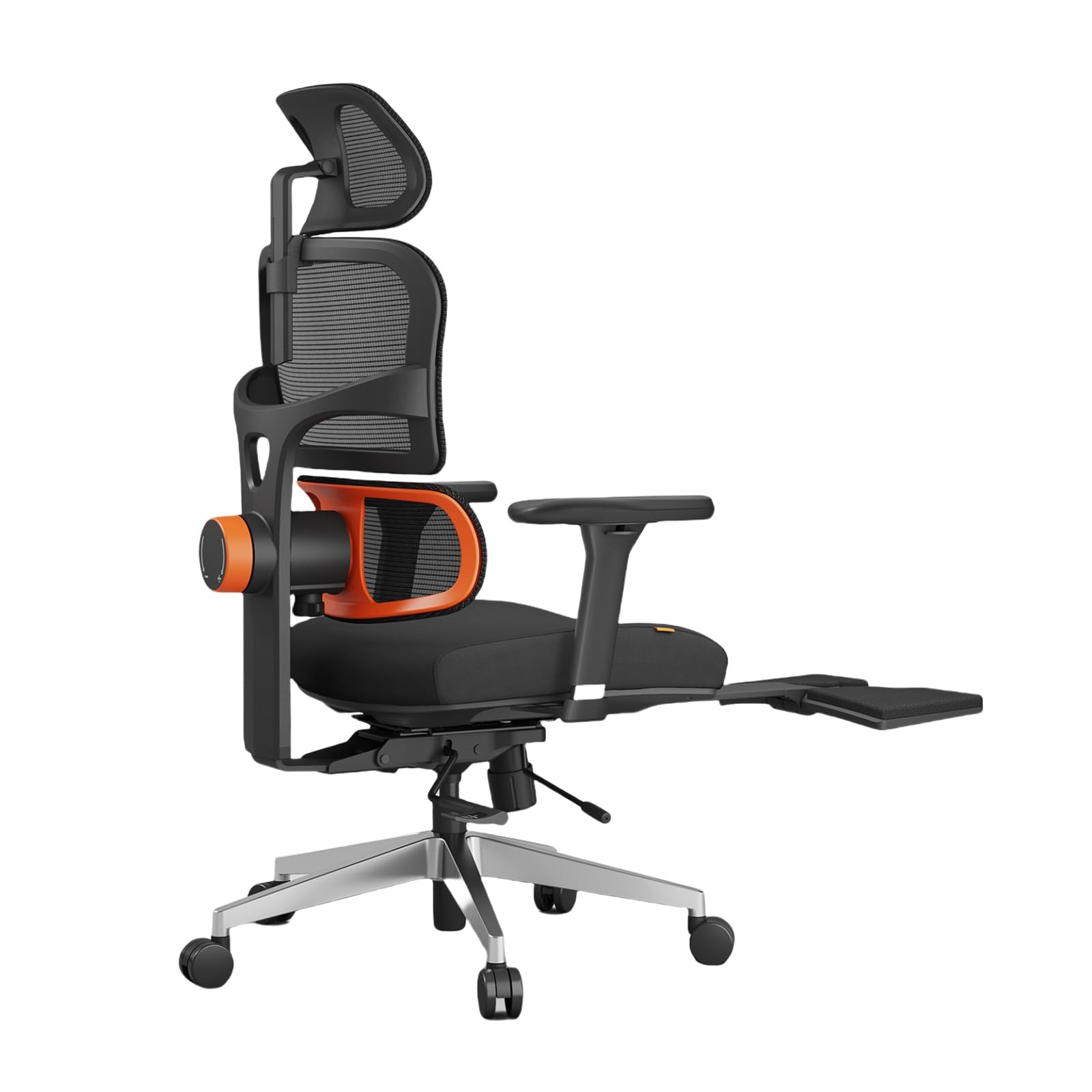 Front. Newtral - NT002 Ergonomic Dual Back Office Chair with Korea Filo Mesh, Fully Adaptive Lumbar Support, 4D Armrests, and Footrest - Black.