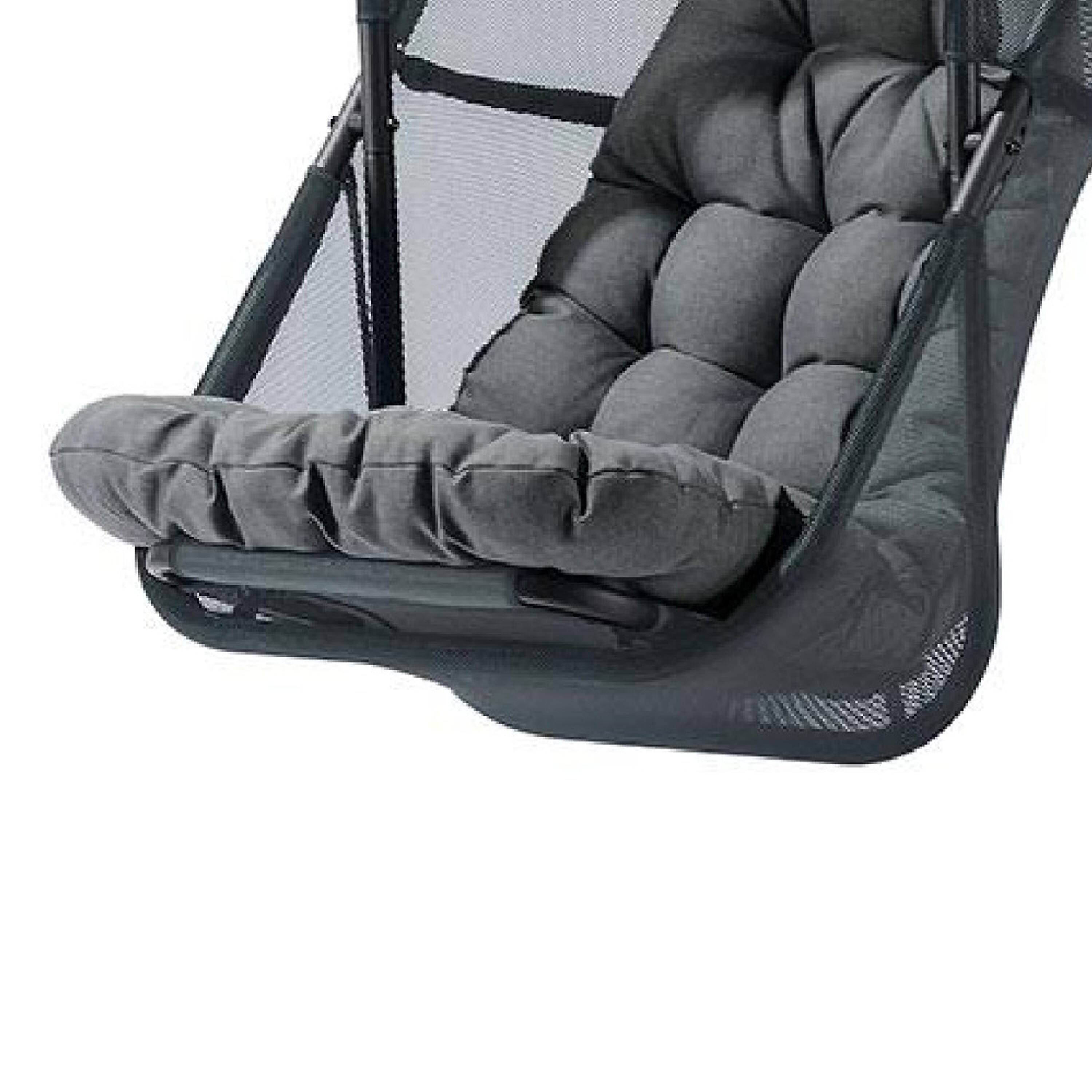 Alt View 3. Manhattan Lane - Bery Patio Hanging Swing Chair, Cushioned Dark Gray Mesh - Dark Gray.