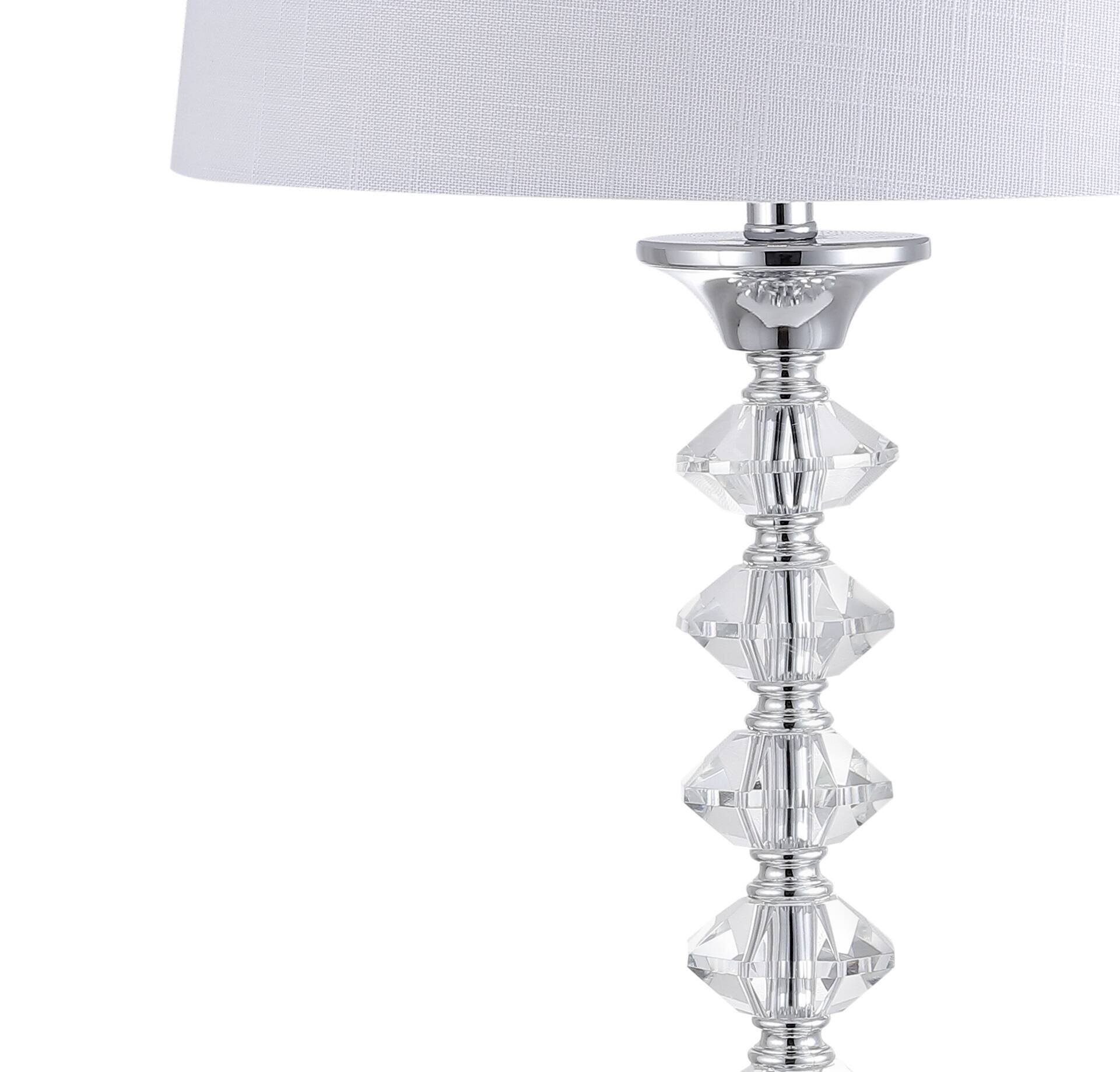 Alt View 4. Jonathan Y - Kinsley 28" Crystal LED Table Lamp, Clear/Chrome (Set of 2) - Clear.