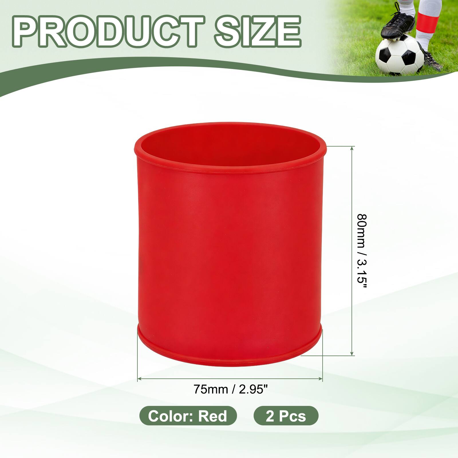 PRODUCT SIZE  
80mm / 3.15"  
75mm / 2.95"  
Color: Red  
2 Pcs