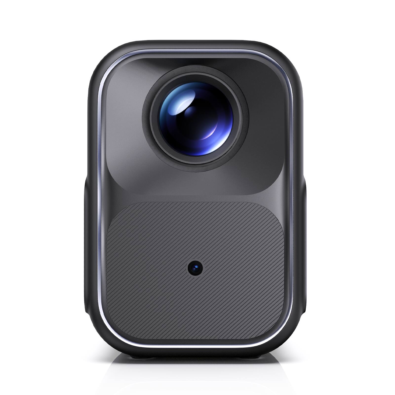 Front. WEMAX - Google TV Projector, 10ms Lag-Free Gaming, MECE & HDR10 & Dolby Audio, AI Auto Setup, Native 1080P Smart Projector - Black & Gray.