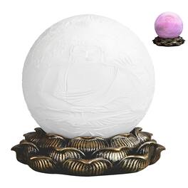 FC Design - 4.5"H LED Globe with Buddha Inprint Figurine Statue Desk Tabletop Home Decor Gift - Multi-Color
