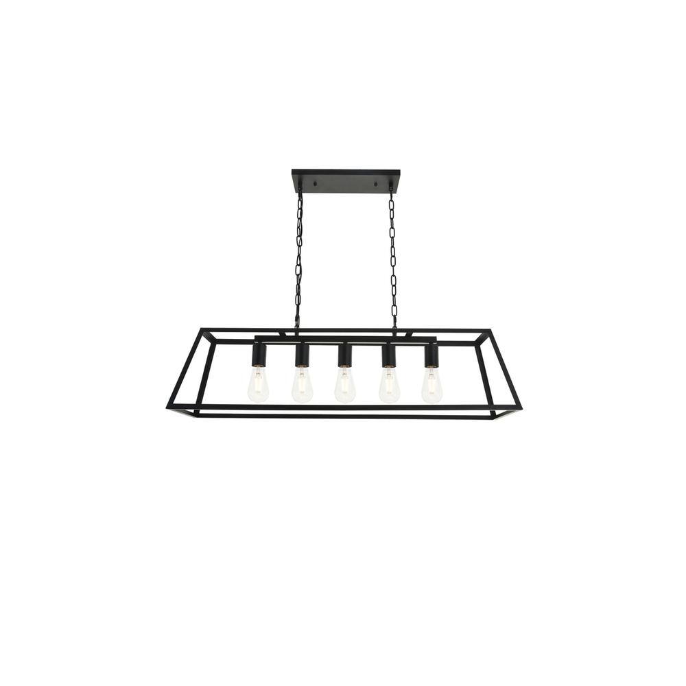 Alt View 6. Living District - Resolute 5 light black Pendant - Black.
