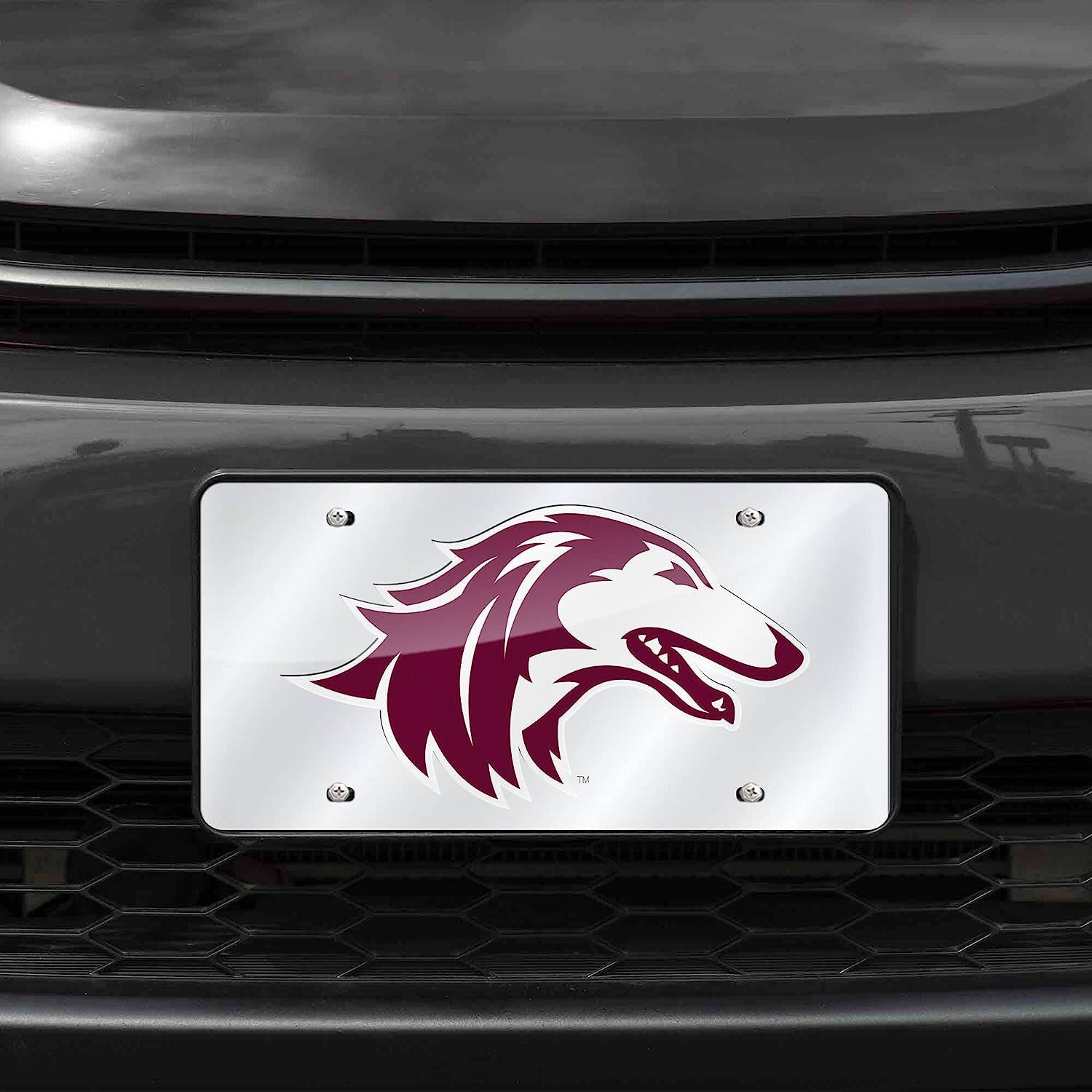Alt View 1. Rico Industries - Southern Illinois Salukis Mirrored Laser Cut License Plate Laser Tag - Multi.