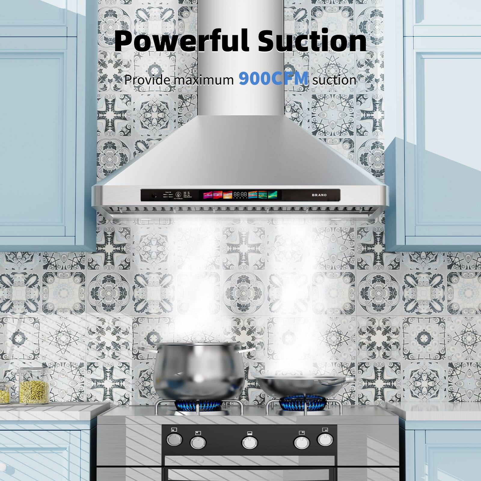 Powerful Suction  
Provide maximum 900CFM suction