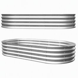 RYHNUYNE - 2 Pack Raised Garden Bed Kit 6x3x1ft Galvanized Steel Planter Box for Vegetables Flowers Herbs Outdoor Heavy Duty - Silver