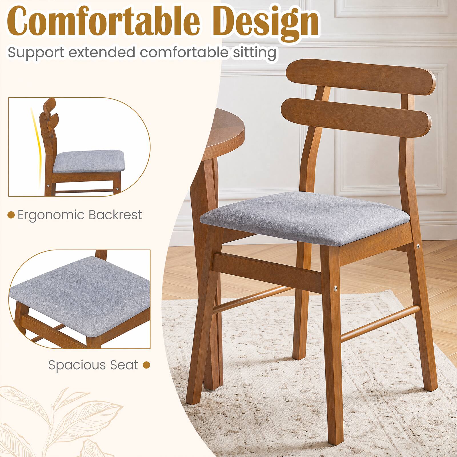 Comfortable Design  
Support extended comfortable sitting

- Ergonomic Backrest
- Spacious Seat