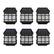 Front. Emma + Oliver - Set of 6 Solar Deck and Fence Lights, Decorative Outdoor Solar Powered Weatherproof Wall Mount Fence and Deck Lighting - Black.