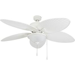 Prominence Home - Solana 52" Tropical Ceiling Fan with Light and Pull Chain - White