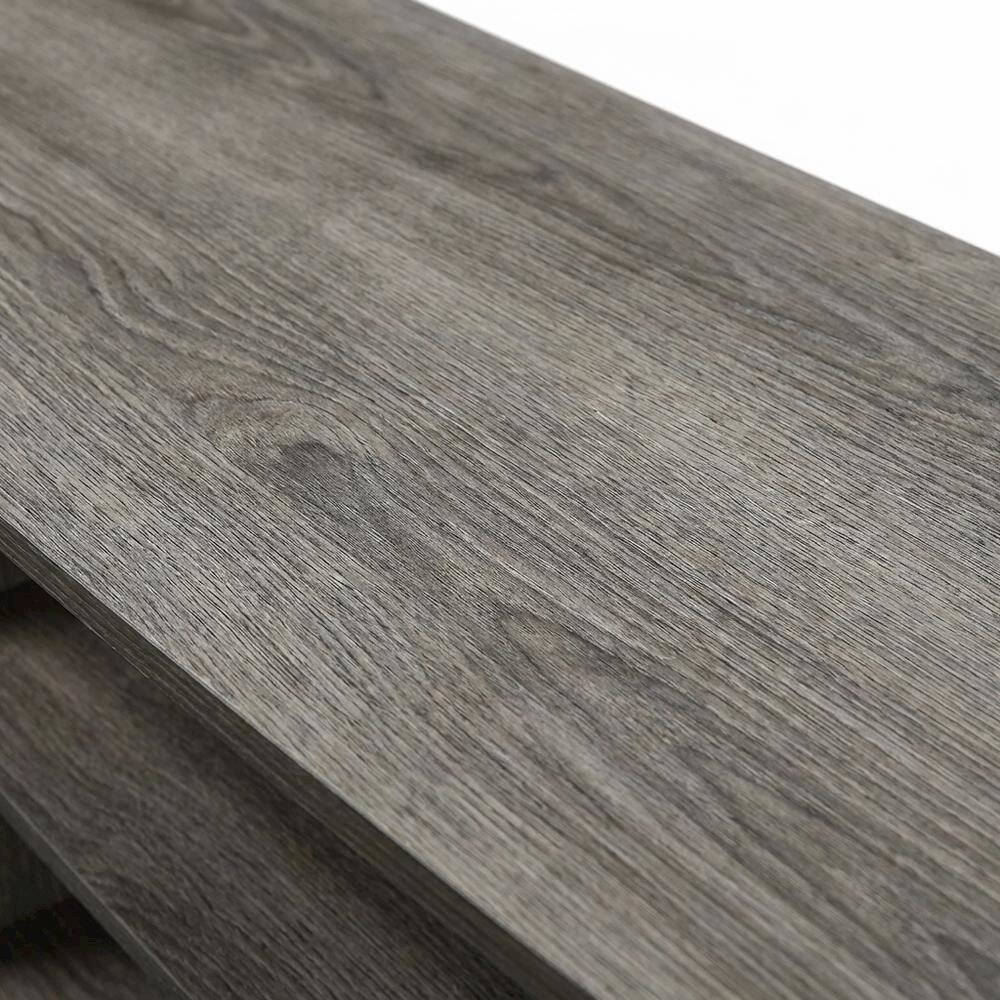 Alt View 4. FurniFact - Weathered Gray, Black TV Stand, Cabinets, Shelves, up to 55 Inch TVs - Gray.