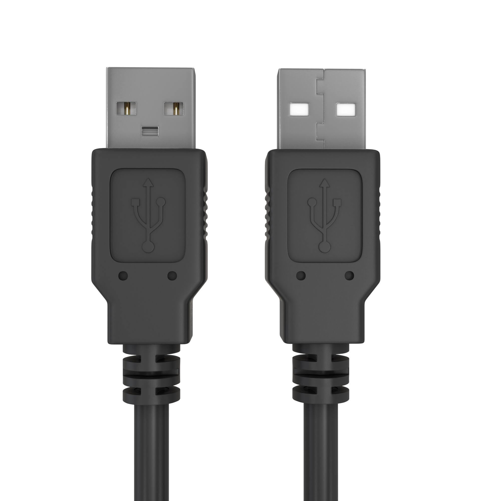 Back. Cmple.com - USB A to A Cable 3ft Black USB-A 2.0 Male to Male 480Mbps High-Speed Data Cord - Black.