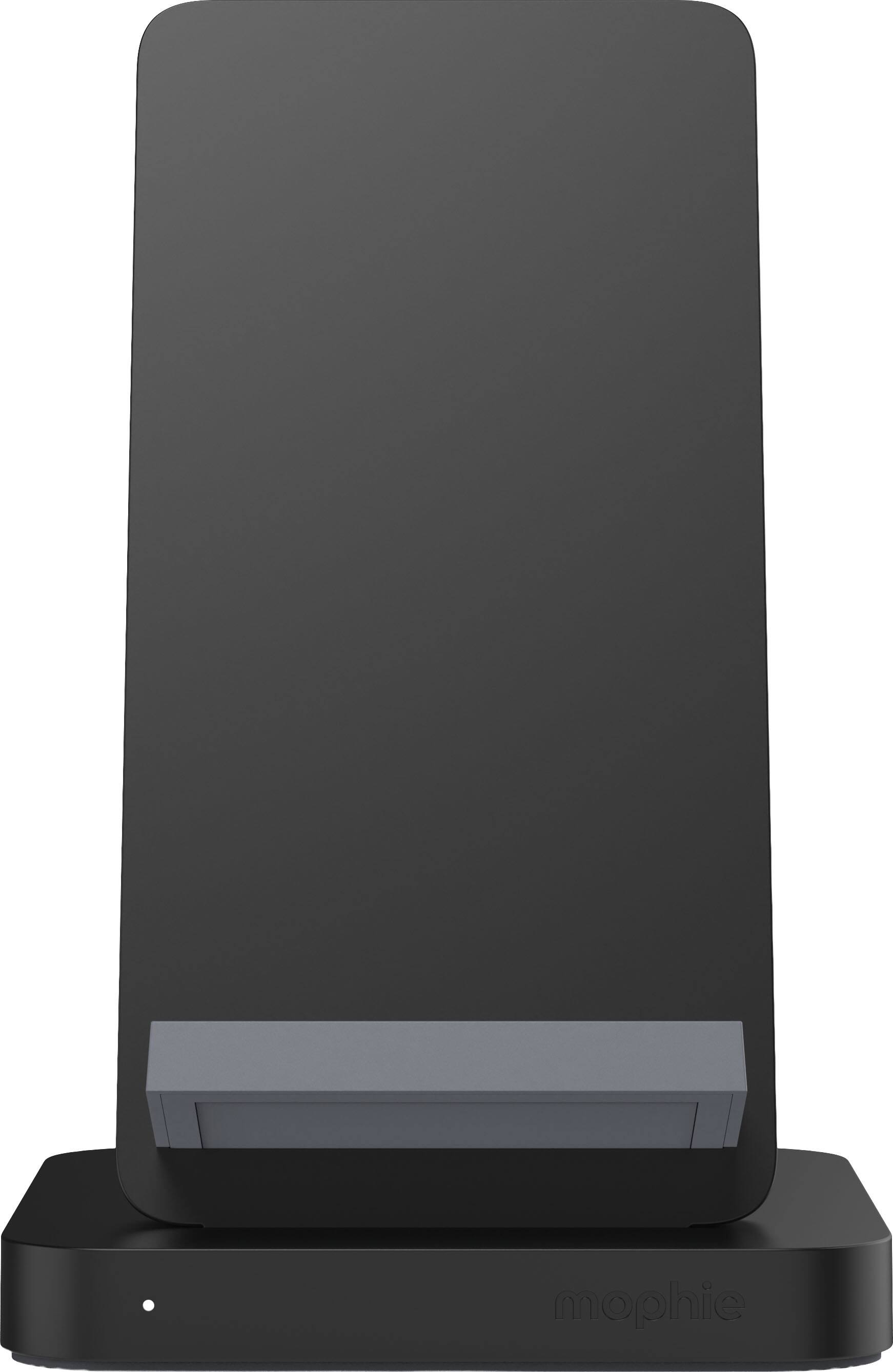 Left. mophie - 15W Wireless Charging Stand for Qi-enabled Devices - Black.