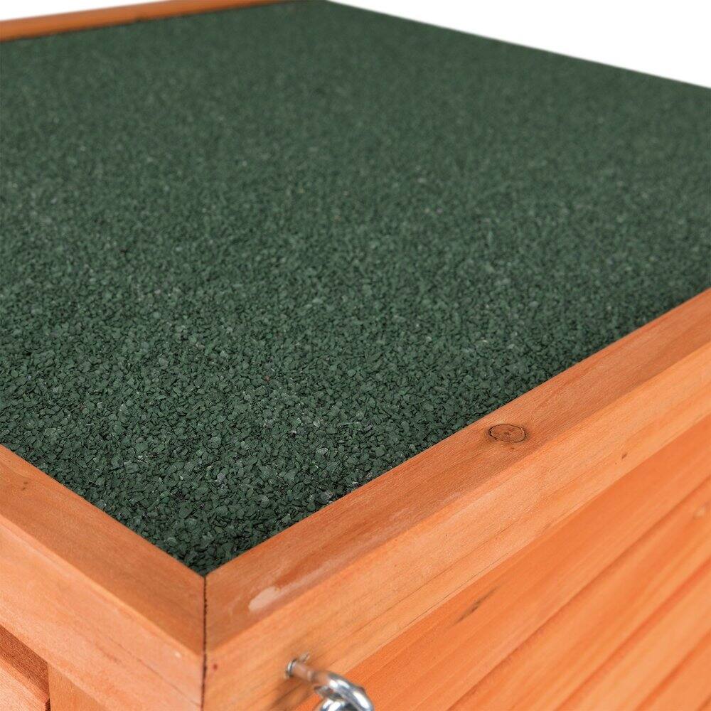 Alt View 4. TRIXIE - Outdoor Wooden Small Animal Home with Hinged Roof, Raised Floor for Rabbits - Brown.