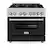 Front. ZLINE - 36" Legacy Dual Fuel Range with 6 Burner Cooktop and Electric Oven (RA-BLM-36) - Satin Steel/White.