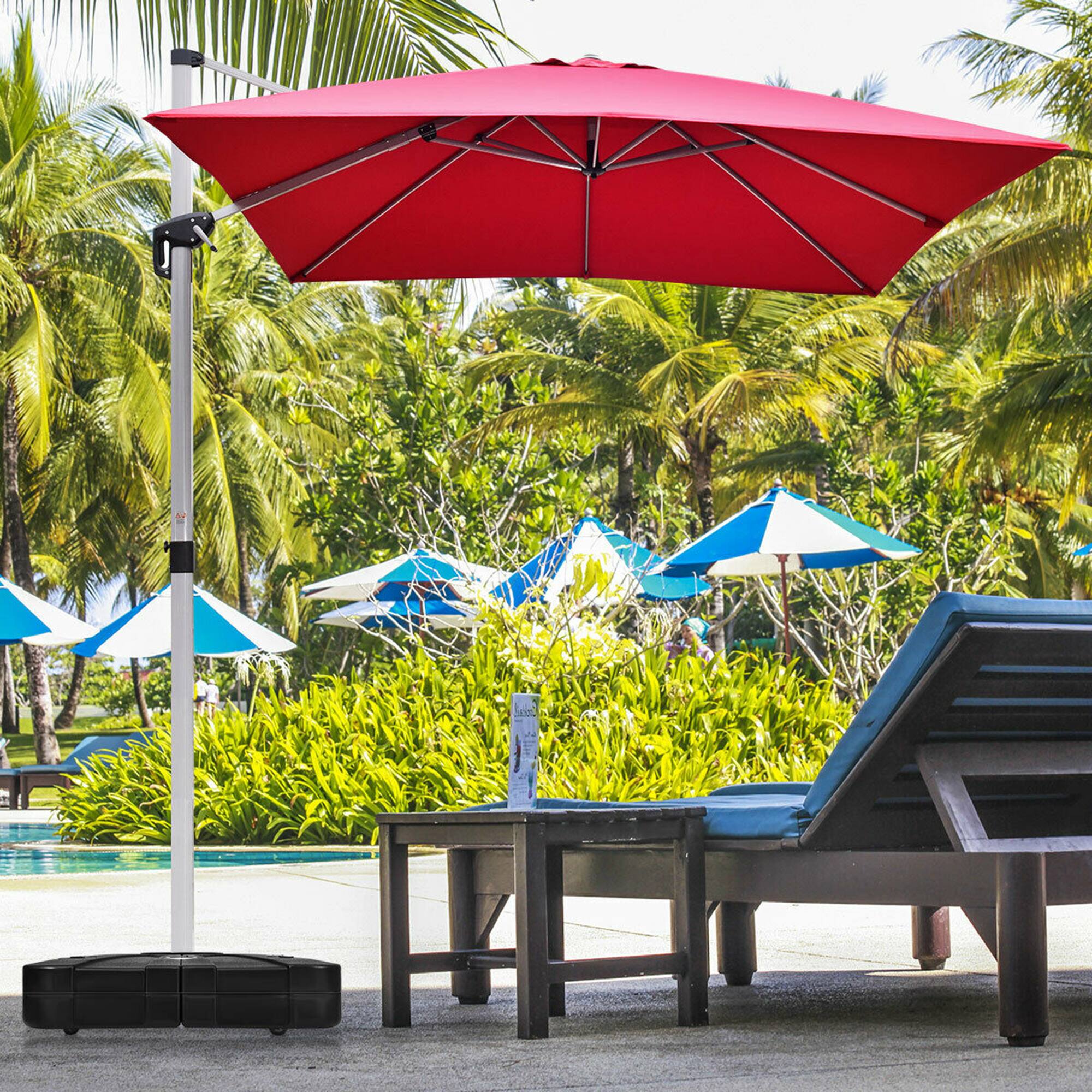 Alt View 2. Gymax - Gymax Patio Umbrella Stand Base Weight 4 Wheels W/Cross Base Black - Black.