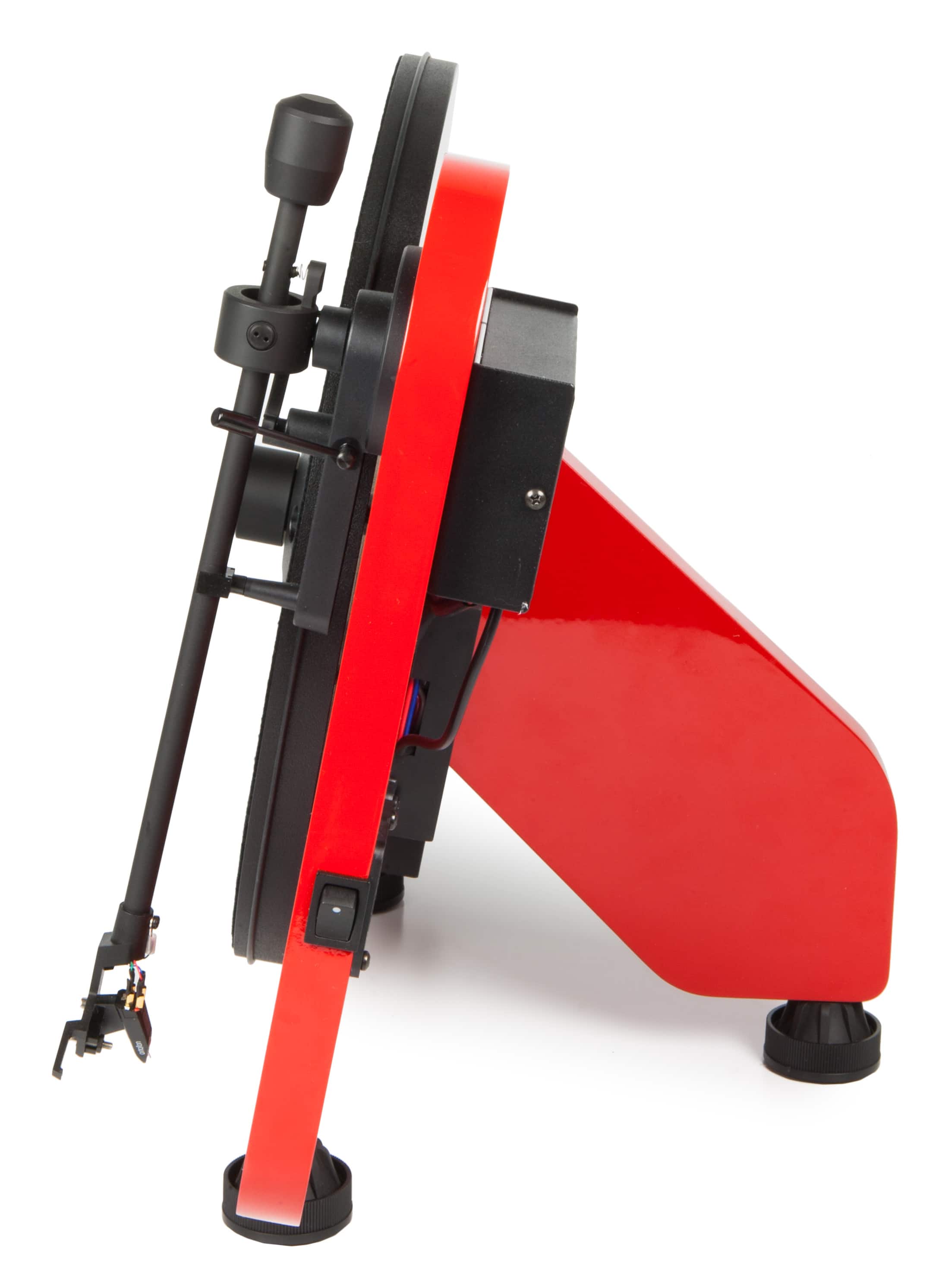 Angle Zoom. Pro-Ject - VT - E - BT R - Vertical Turntable - Gloss Red.