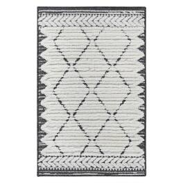 HTUTWOO - 2'x3' Area Rug - Cream Indoor Carpet, Modern Geometric Pattern, Non Shedding, for Bedroom, Kitchen, Living Room,Doormat - Trellis Cream
