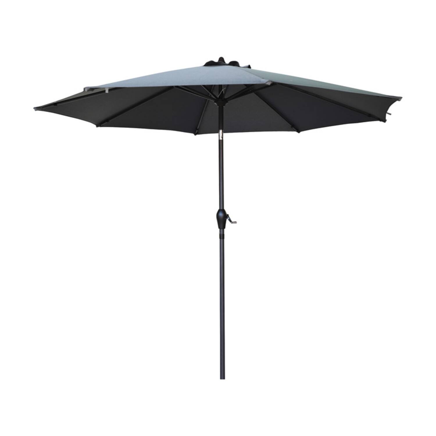 Left. Living Accents - Living Accents 9 ft. Tiltable Gray Market Umbrella.