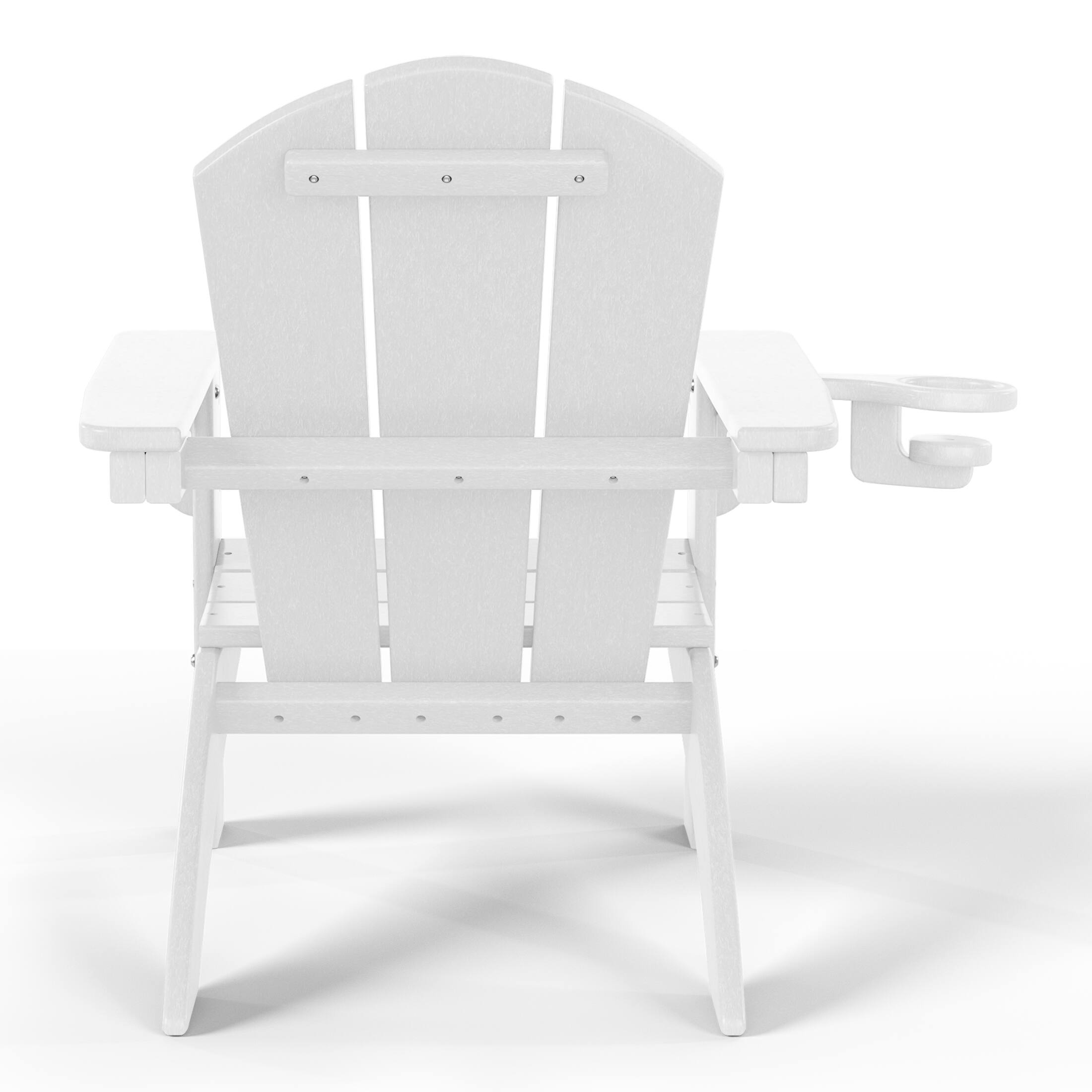 Alt View 2. WestinTrends - WestinTrends Malibu Kids Outdoor HDPE Plastic Adirondack Patio Chairs with Cup Holders (Set of 2) - White.