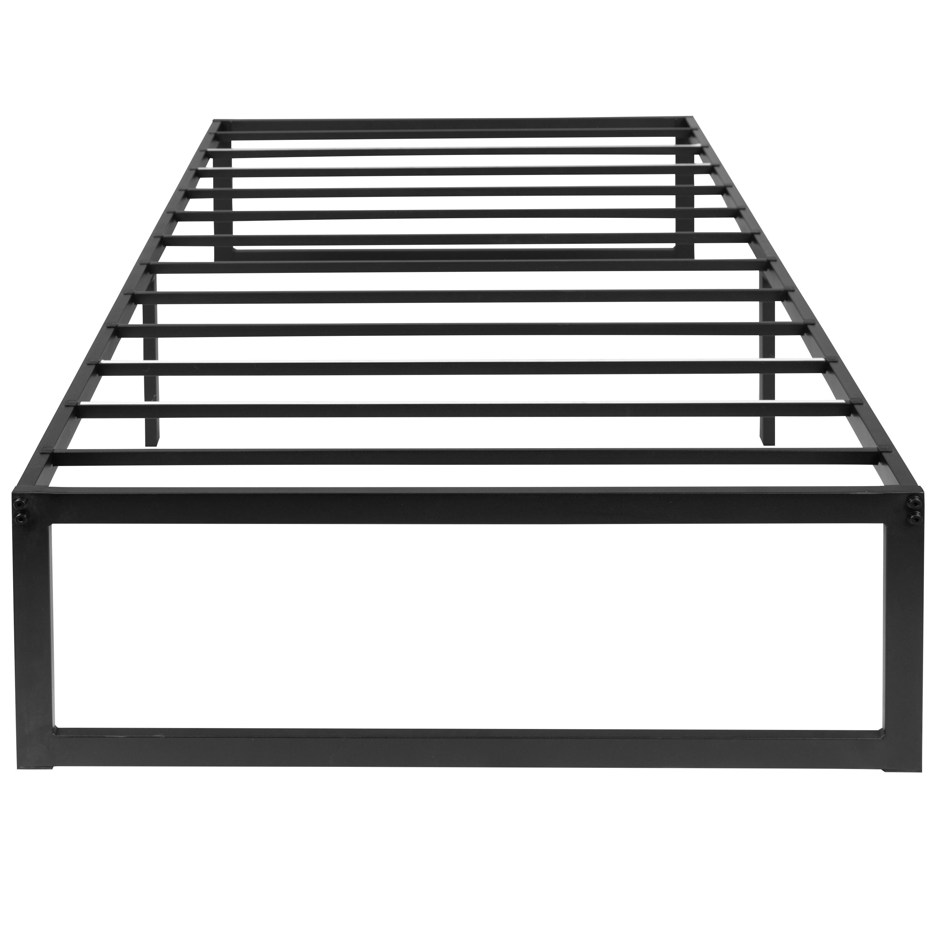 Alt View 7. Emma + Oliver - 14 Inch Twin Metal Platform Bed Frame/Steel Slat Support/No Box Spring Needed - Black.