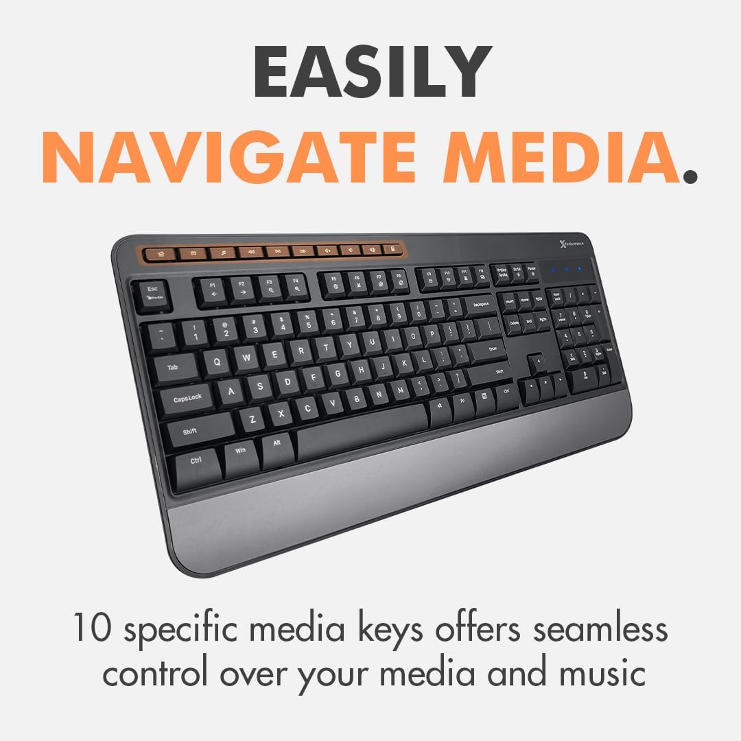 EASILY NAVIGATE MEDIA. 10 specific media keys offer seamless control over your media and music.