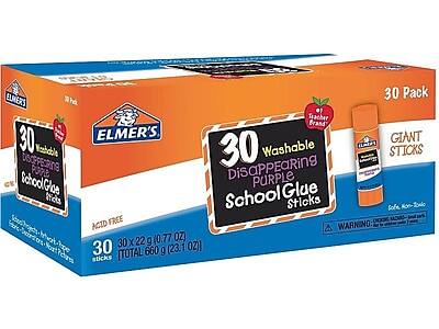 Elmer's - Disappearing School Jumbo Washable Glue Sticks, 0.77 oz., 30/Pack (E605) - Purple
