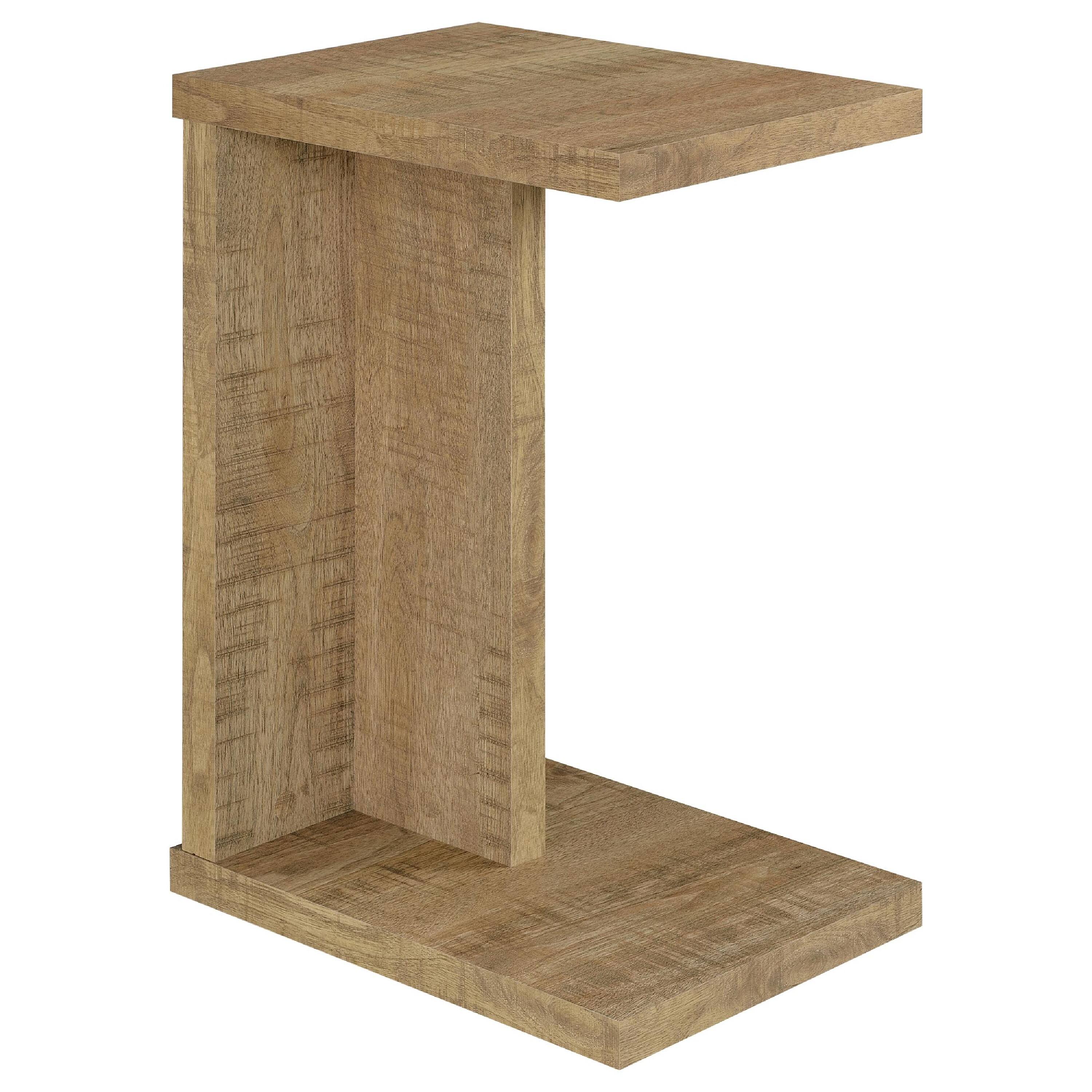 Alt View 1. Manhattan Lane - Owea Sofa Side Table, C Shaped, Rectangular, Wood 16 Inch - Mango Brown.
