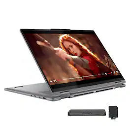 Lenovo - Yoga 7 16" Touchscreen 2-in-1 Laptop,AMD Ryzen 7 8840HS,16GB RAM,1TB SSD+1TB Dock Set,Backlit KB,Win 11 Pro,Grey - Gray
