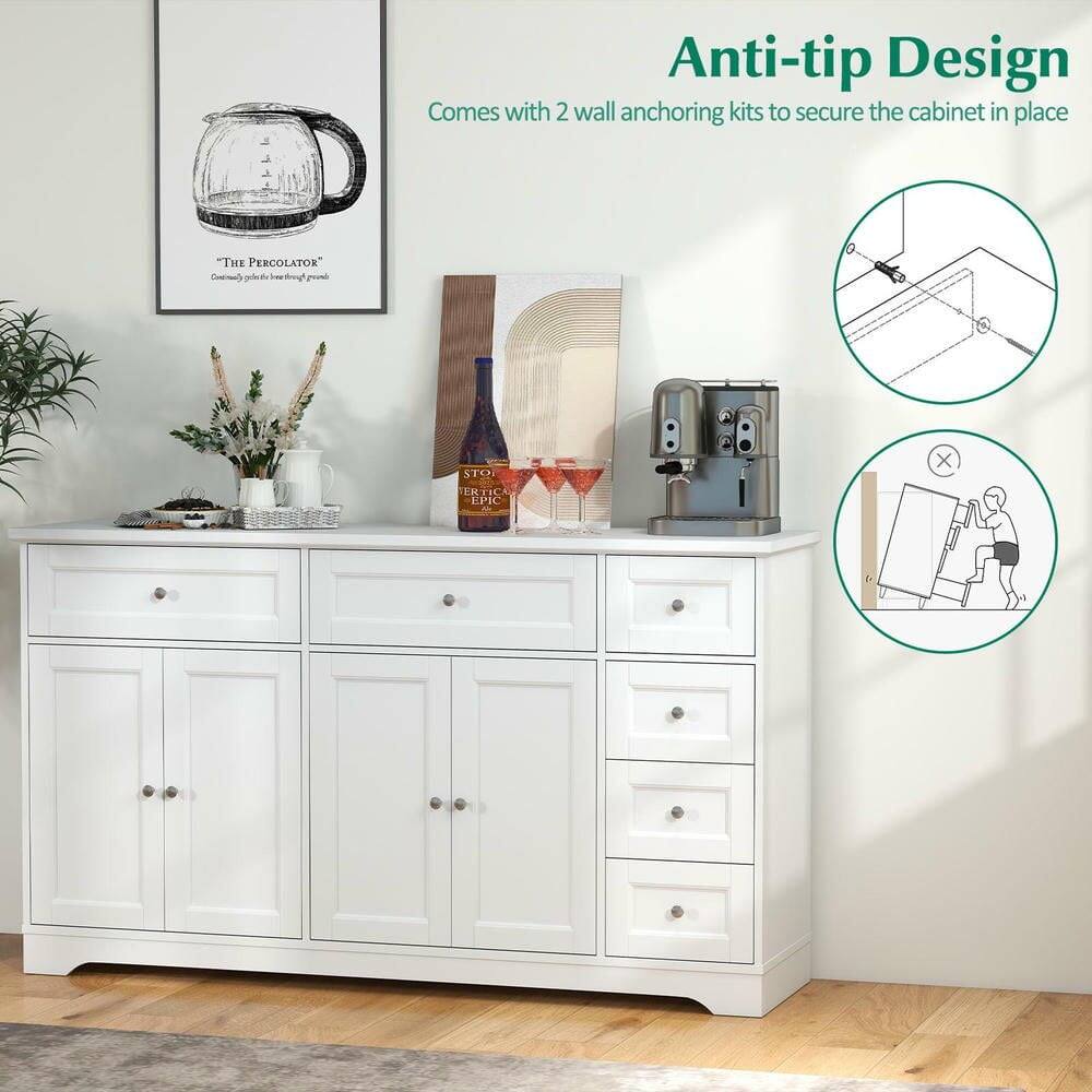 Anti-tip Design  
Comes with 2 wall anchoring kits to secure the cabinet in place