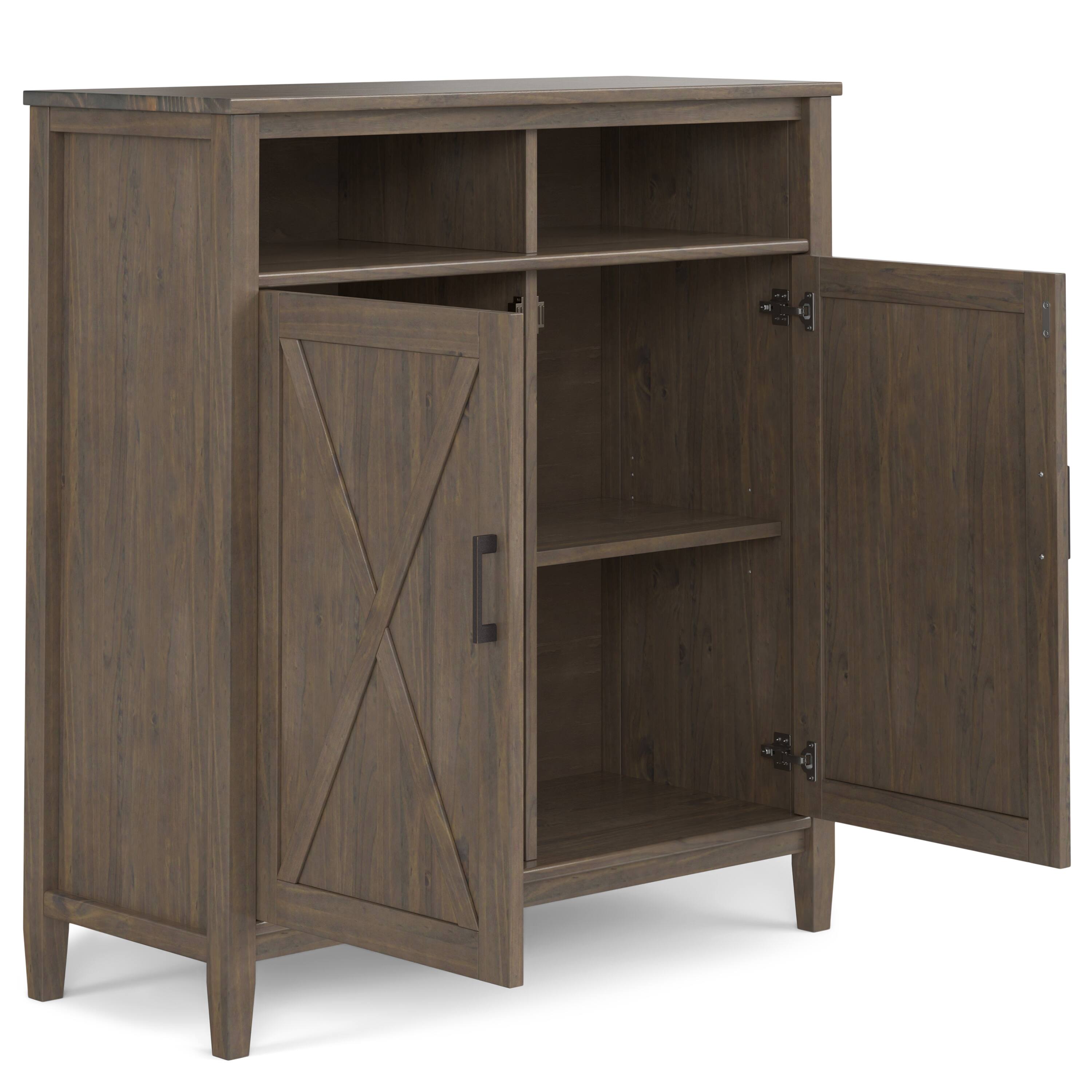 Back. Simpli Home - Ela 39 inch Storage Cabinet (Set of 2) - Smoky Brown.