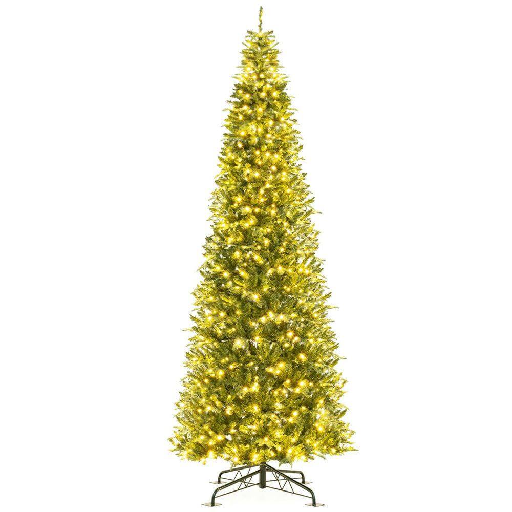 Alt View 2. Resenkos - Resenkos 12-Ft Tall Pre-Lit Hinged Artificial Christmas Tree, Green - Green.