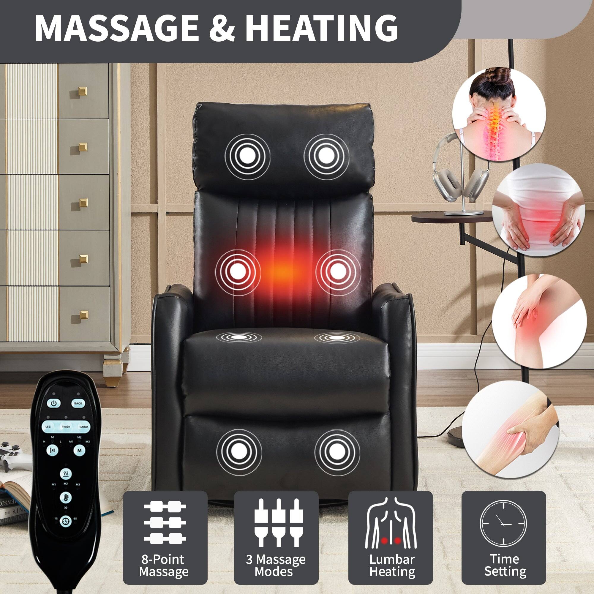 MASSAGE & HEATING

- 8-Point Massage
- 3 Massage Modes
- Lumbar Heating
- Time Setting