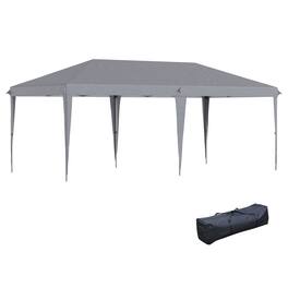 Ecooso - 10 x 20 Pop Up Canopy Tent, Heavy Duty Tents for Parties, Outdoor Instant Gazebo Sun Shade Shelter with Carry Bag - Gray
